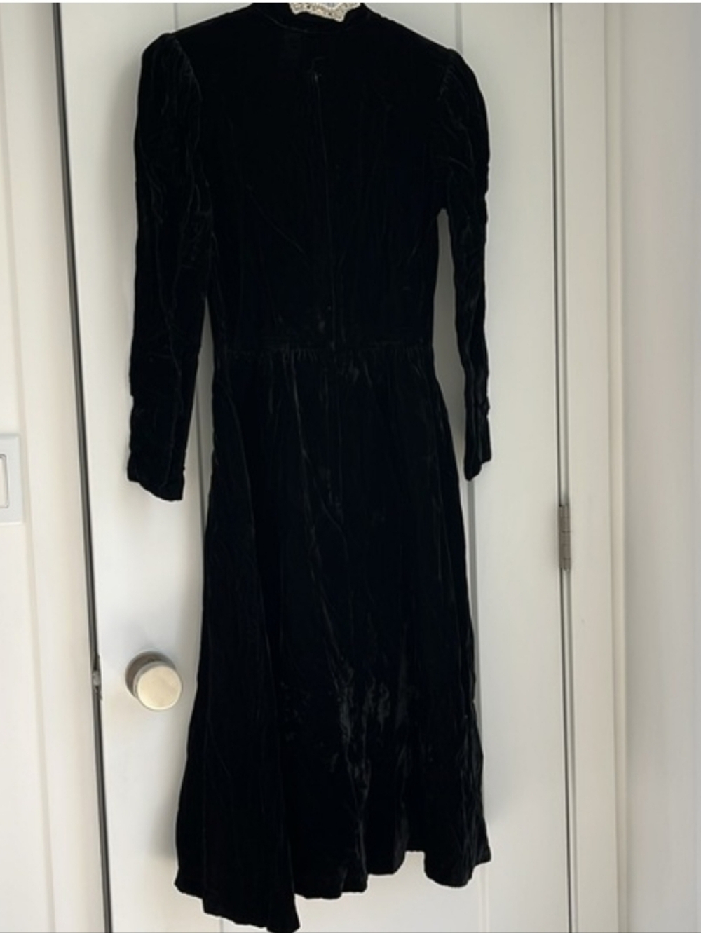 Gunne Sax Vintage Gothic Prairie Velvet Vampire Dress 9 - Picture 6 of 6